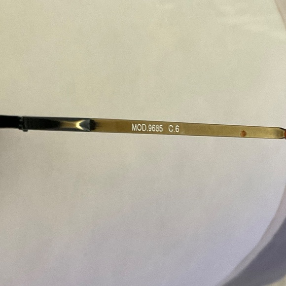 Designer sunglasses gold metal/ tortoise oval  gradient light brown lenses italy - Picture 4 of 9